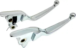 Harddrive Chrome Cable Clutch Brake Smooth Lever Set Pair