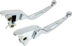 Harddrive Chrome Cable Clutch Brake 3 Slot Lever Set Pair