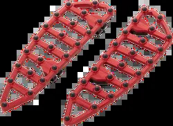Arlen Ness MX Grip Billet Driver Floorboards Red Pair