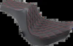 DS Black Vinyl Double Red Diamond Stitch Predator III 2 Up Seat