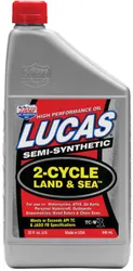 Lucas Semi Synthetic 2 Cycle Land and Sea Motor Engine Oil 1qt