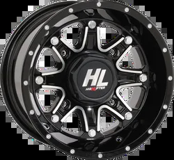 HL4 Front Rear Wheel Gloss Black Machined 12x7 4/110 4+3 10mm