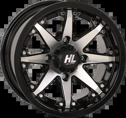 HL10 Front Rear Wheel Gloss Black Machined 12x7 4/110 4+3 10mm