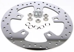 Harddrive Polished Drilled 11.8in. Front Brake Rotor Disc Cast