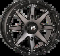 HL10 Front Rear Wheel Matte Black Smoke 14x7 4/156 5+2 30mm