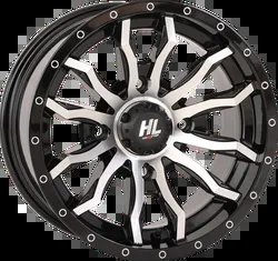 HL21 Front Rear Wheel Gloss Black Machined 14x7 4/156 4+3 10mm
