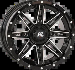 HL22 Front Rear Wheel Gloss Black Machined 14x7 4/156 4+3 +10mm