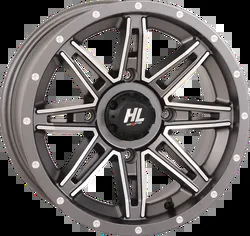 HL22 Front Rear Wheel Gun Metal Gray Machined 14x7 4/137 4+3 +10mm