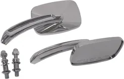 Harddrive Chrome Rectangle Side Mirror Pair