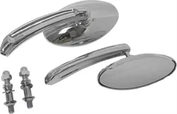 Harddrive Chrome Oval Side Mirror Set Pair