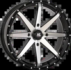 HL10 Front Rear Wheel Gloss Black Machined 20x7 4/137 4+3 10mm