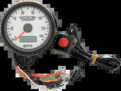 DS MPH 2.4in White Face Mini Electric Speedometer w Odometer