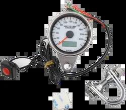 DS White Face Programmable Mini Electric Speedometer w Odometer Kph