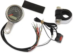 DS Stainless Steel and Black Face Speedometer with Indicator Lights