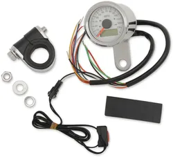 DS Stainless Steel and White Face LED Speedometer with Indicator Lights