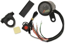 DS Stainless Steel Black Face Speedometer with Lights