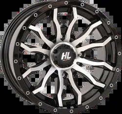 HL21 Front Rear Wheel Gloss Black Machined 22x7 4/137 4+3 10mm