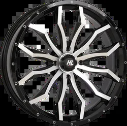 HL21 Front Rear Wheel Gloss Black Machined 22x7 5/4.5 4+3 10mm