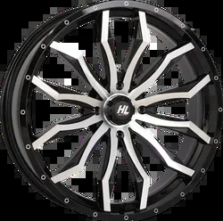 HL21 Front Rear Wheel Gloss Black Machined 22x7 4/156 4+3 10mm