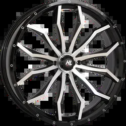 HL21 Front Rear Wheel Gloss Black Machined 24x7 5/4.5 4+3 10mm