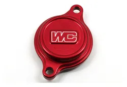 Works Red Aluminum Oil Filter Cover