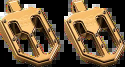 Pro One Gold Moto V1 Male Foot Pegs 2.25 x 3.5in Aluminum Adjustable Pair