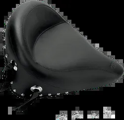 Mustang Black Studded Wide Touring Solo Driver Seat w Conchos