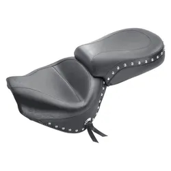 Mustang Black Studded 2 Up Wide Touring 2pc Seat