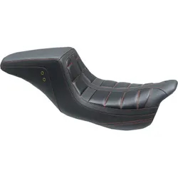 Mustang Black Vinyl w Red Stitch Squareback 1 Pc Seat