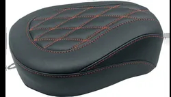 Mustang  Black Vinyl Red Diamond Stitch Wide Tripper Passenger Seat