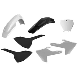Polisport Plastic Fender Body Kit Set White Black TC125