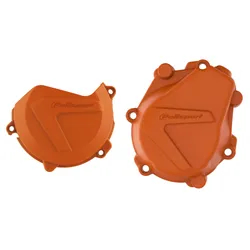 Polisport Orange Clutch and Ignition Cover Guard Protector Kit