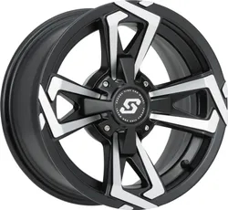 Sedona 12x7 Black Machined Riot Rim 4/110 5+2