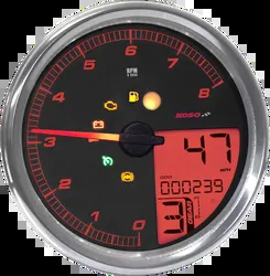 Koso Chrome Electronic Speedometer Tachometer
