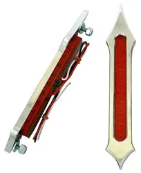 Accutronix Chrome Tribal Slotted Red LED Bag Lights