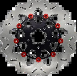 Galfer Stainless Steel 11.8 Black w Red Buttons Floating Wave Front Brake Rotor