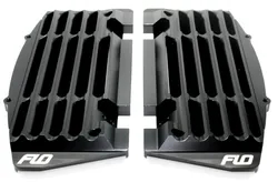 Flo High Flow Radiator Braces Guards Black Pair