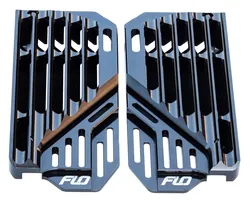 Flo High Flow Radiator Braces Guards Black Pair