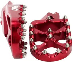 Flo Pro Series Footpegs Driver Foot Pegs Pair Red