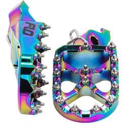 Flo Pro Series Footpegs Driver Foot Pegs Pair Jet Fuel Iridescent