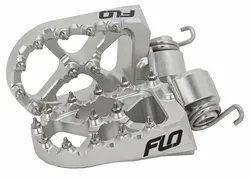 Flo Pro Series Footpegs Driver Foot Pegs Pair Silver 12mm Lower