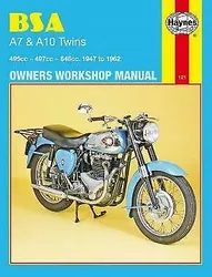 Haynes Service Repair Manual For BSA A7 A10 Twins 1951-1962