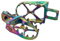 Flo Pro Series Footpegs Driver Foot Pegs Pair Titanium Iridescent