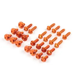 Zeta Body Plastic Bolt Kit Orange Anodized Aluminum