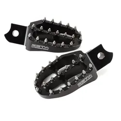 Zeta Forged Aluminum Spiked Cleat Footpeg Pair Black