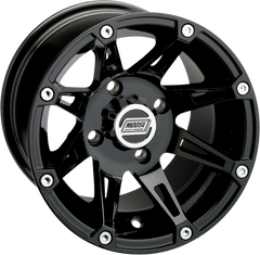 MU 387X Black Front Wheel Assembly 12x7 4/156 4+3