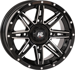 HL22 Front Rear Wheel Gloss Black Machined 14x7 4/156 4+3 +10mm