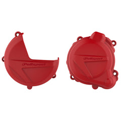 Polisport Red Clutch and Ignition Cover Guard Protector Kit