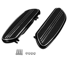 BC Black Front Driver Floorboard Set Anti Vibration Harley Dyna Softail Touring
