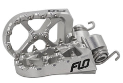 Flo Pro Series Footpegs Driver Foot Pegs Pair Silver 12mm Lower